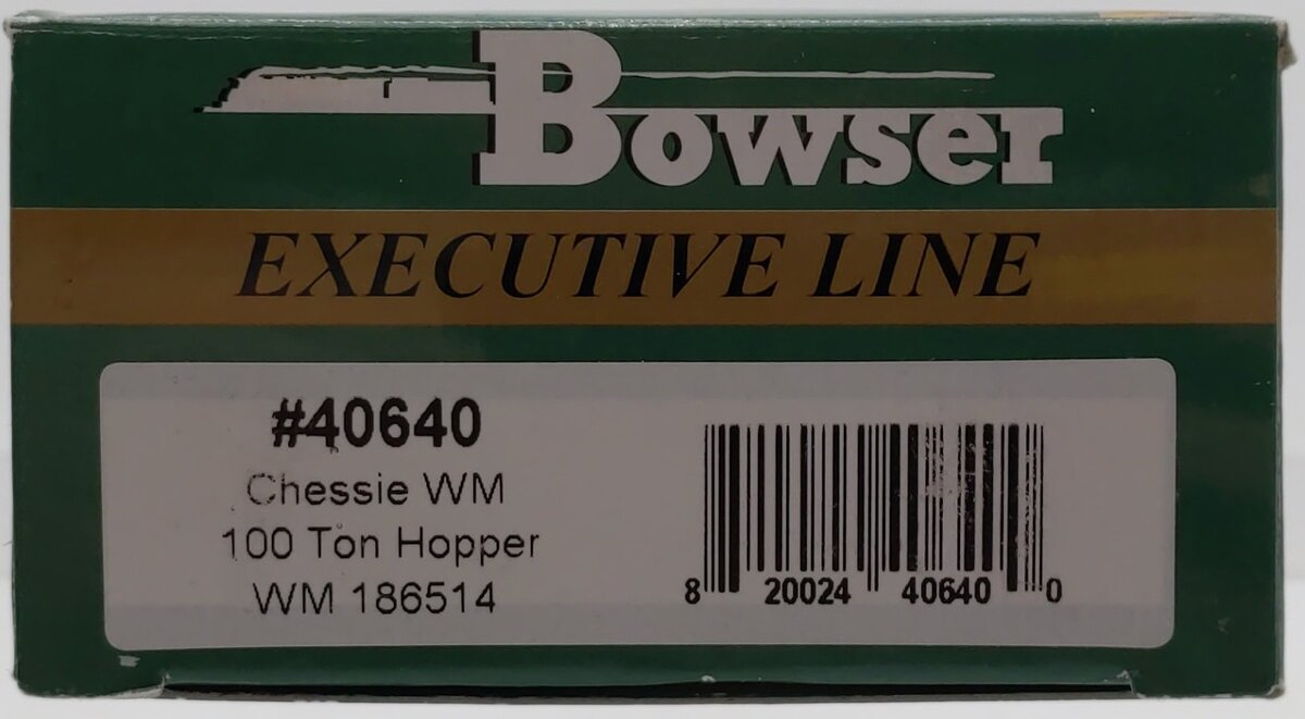 Bowser 40640 HO Scale Chessie/WM 100-Ton Hopper #186514 LN/Box