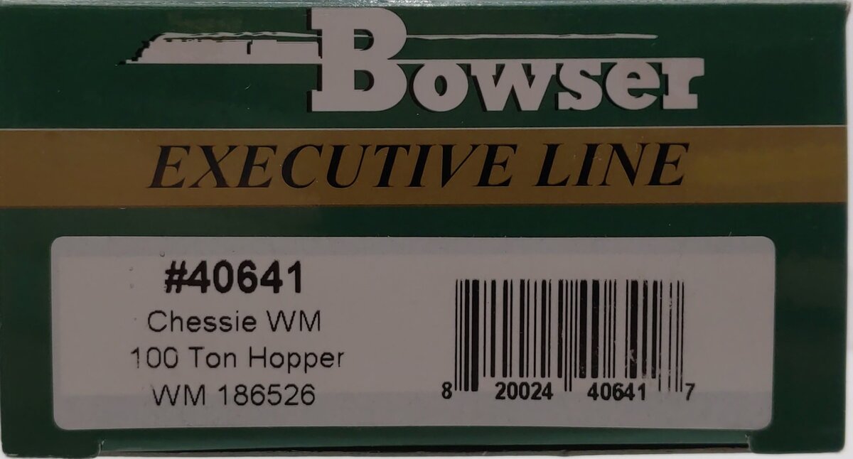 Bowser 40641 HO Scale Chessie/WM 100-Ton Hopper #186526 LN/Box