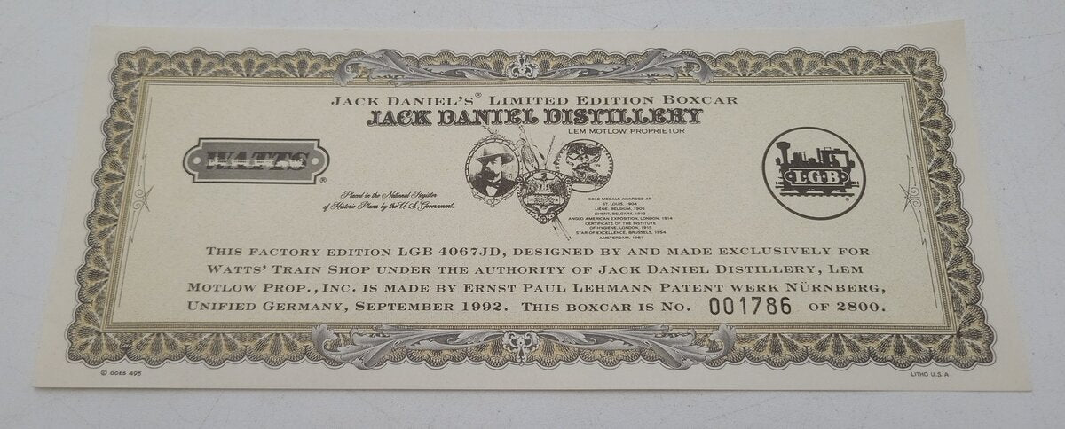 LGB 4067-JD G Scale Jack Daniels Boxcar LN/Box