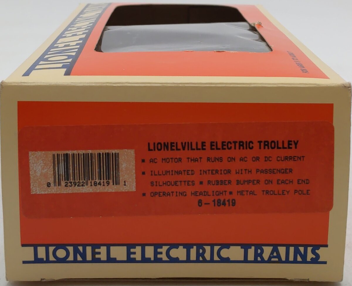 Lionel 6-18419 O Gauge Lionelville Red Operating Trolley #8419 LN/Box