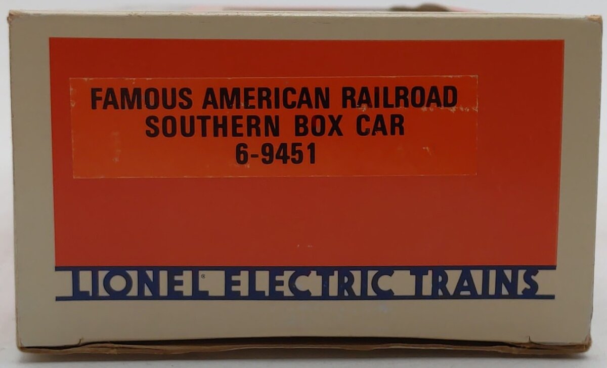 Lionel 6-9451 O Gauge Southern Railway "Famous American Railroad" Boxcar #9451 LN/Box