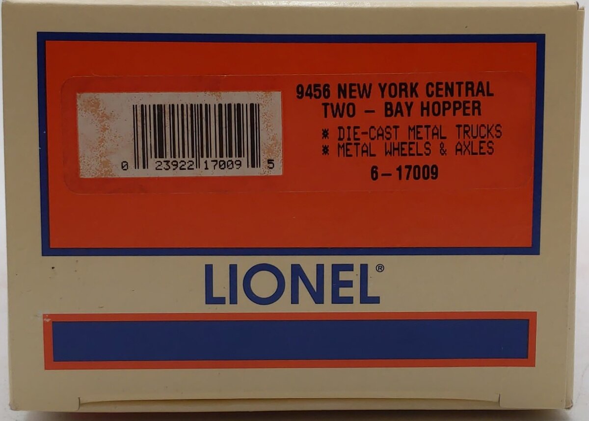Lionel 6-17009 O Gauge New York Central 2-Bay Hopper Car #17009 LN/Box