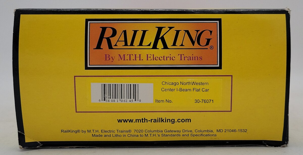 MTH 30-76071 O Gauge Chicago NorthWestern Center I-Beam Flat Car LN/Box