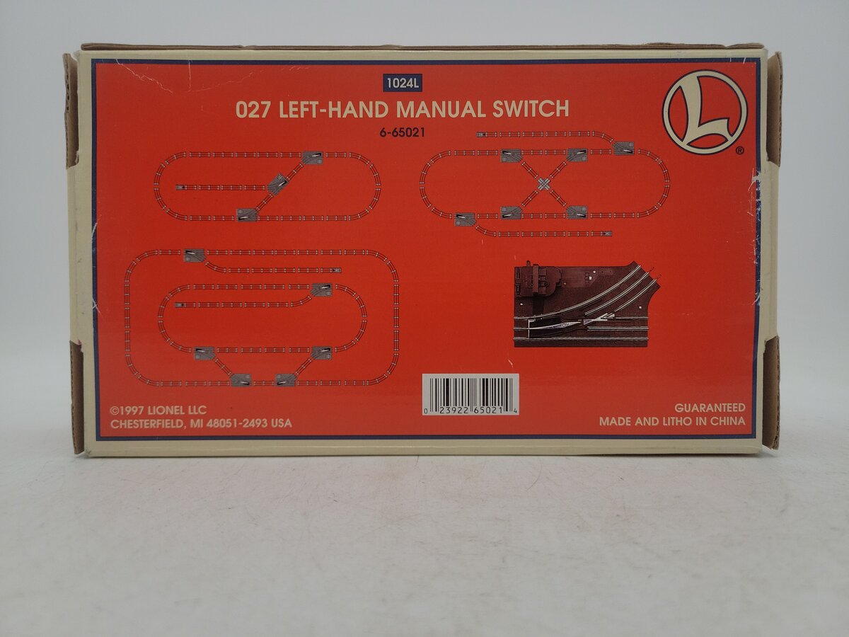Lionel 6-5021 O27 Gauge Left Hand Manual Control Switch VG/Box