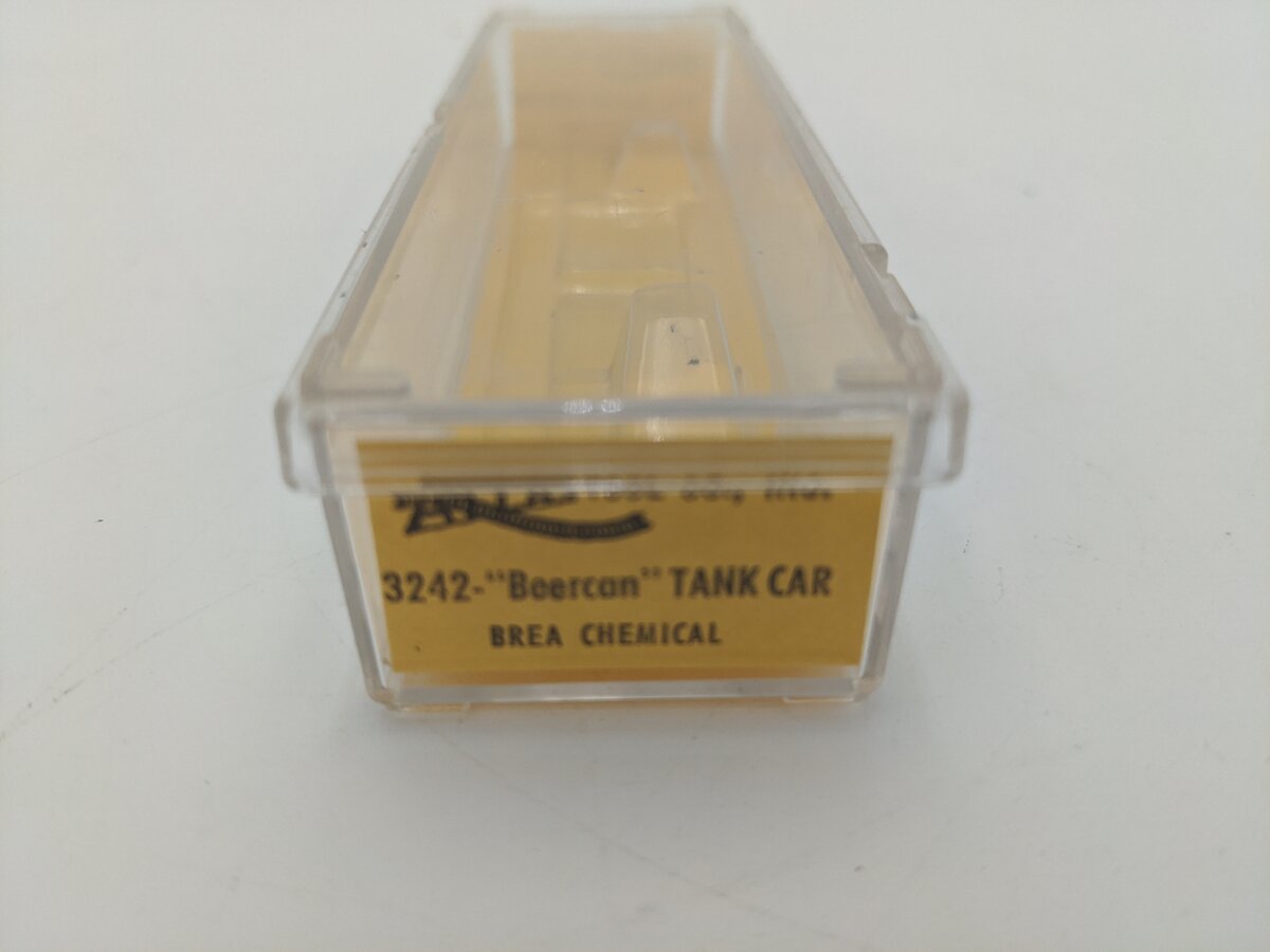 Atlas 3242 N Scale Brea Chemical "Beercan" Tank Car #77148 EX/Box