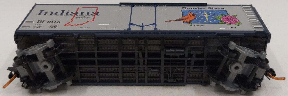 Micro-Trains 02100403 N Scale Indiana State 40' Standard Plug Door Boxcar #1816 LN