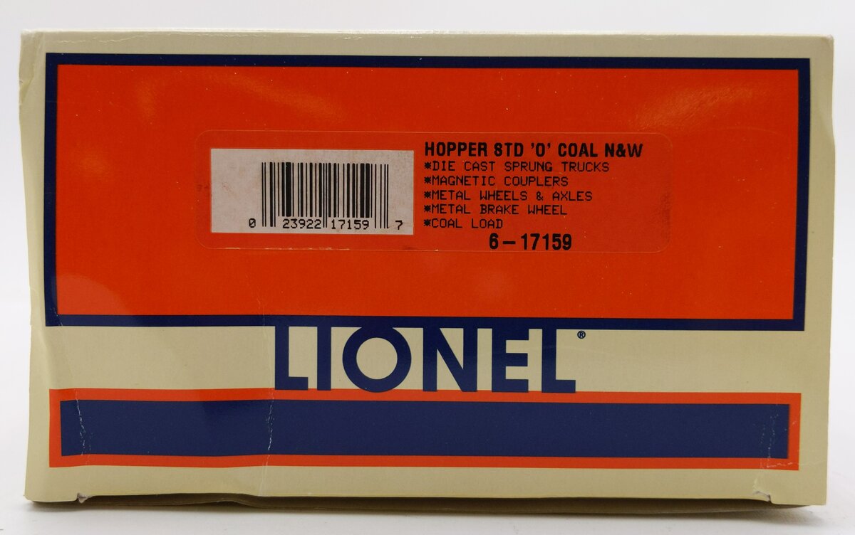Lionel 6-17159 O Gauge Norfolk & Western 3-Bay Coal Hopper Car #1776 LN/Box