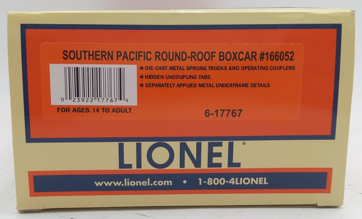 Lionel 6-17767 O Gauge SP Round-Roof Boxcar #166052 EX/Box