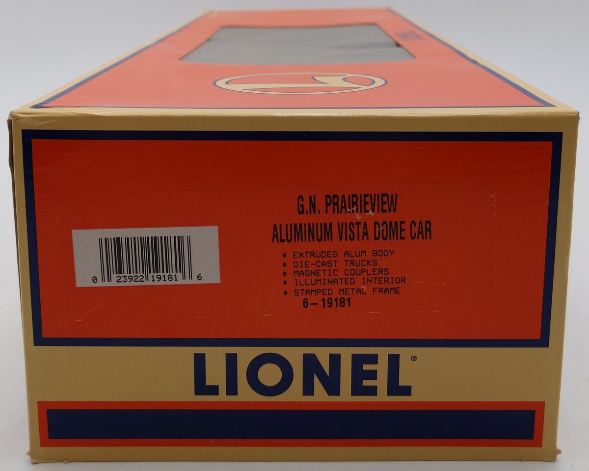 Lionel 6-19181 Great Northern "Prairie View" Aluminum Full Vista Dome Car LN/Box