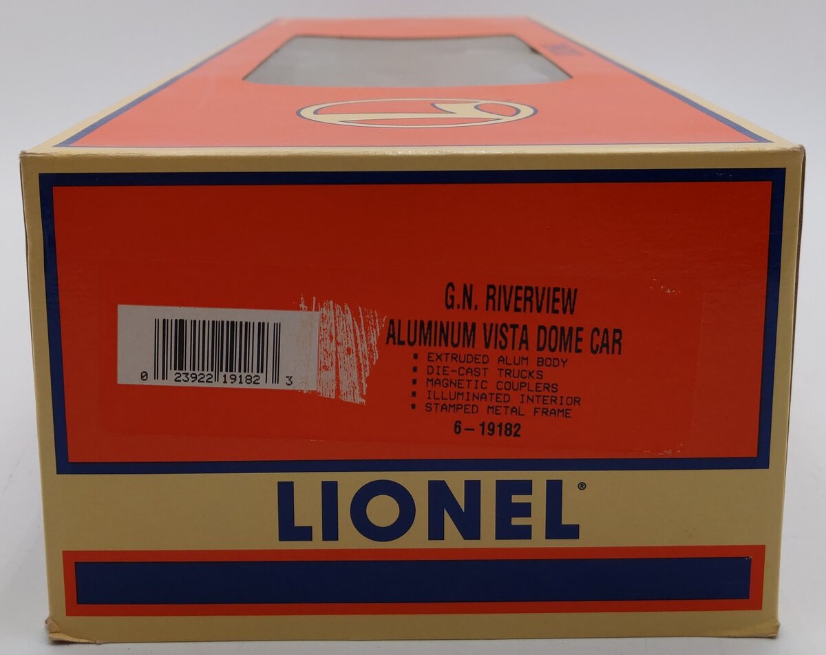 Lionel 6-19182 O Gauge Great Northern Aluminum Full Vista Dome Car #1395 EX/Box