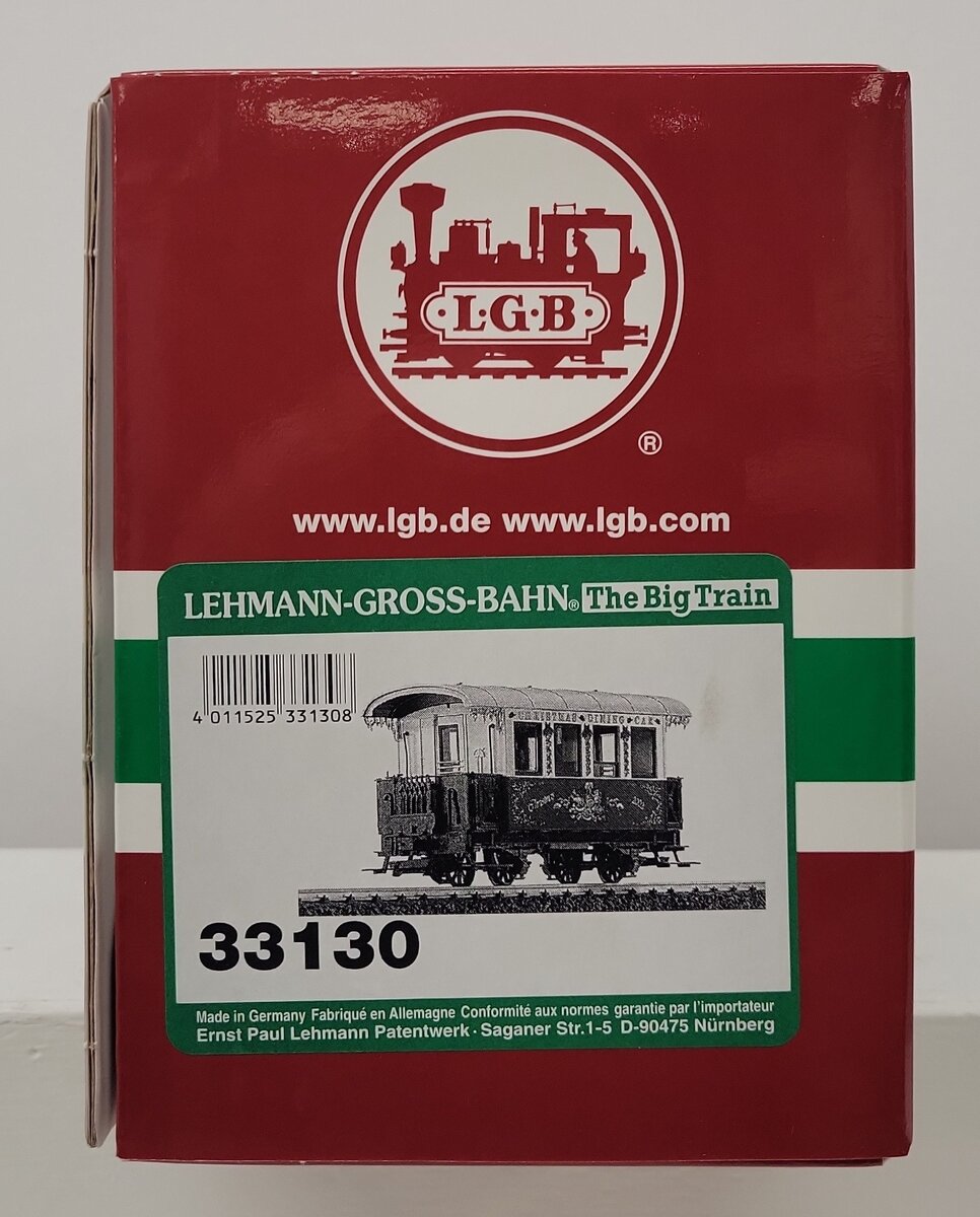 LGB 33130 G Scale Christmas 2002 Dining Car EX/Box
