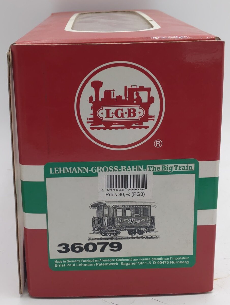 LGB 36079 G Scale 1999 Christmas Passenger Car EX/Box