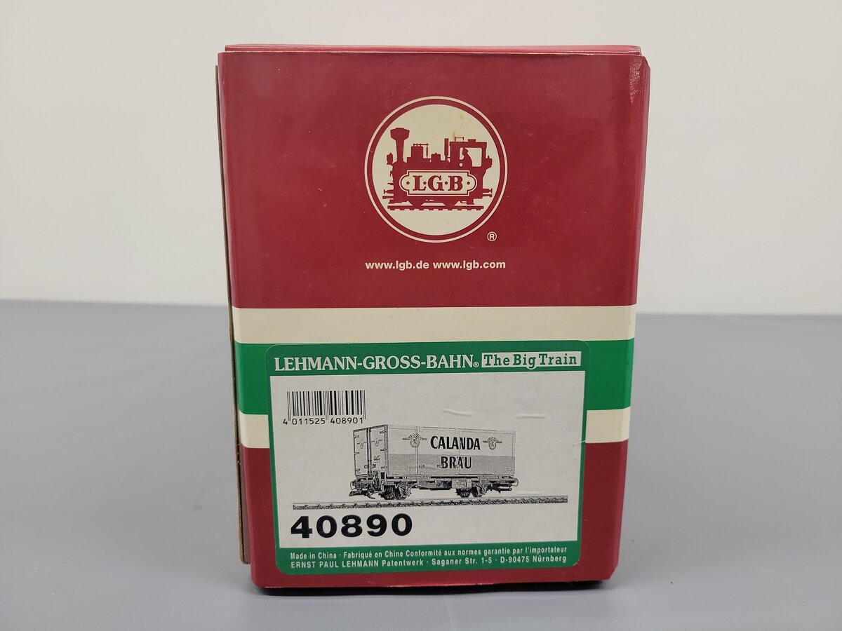 LGB 40890 Calanda Brau Container Car (metal wheels) EX/Box