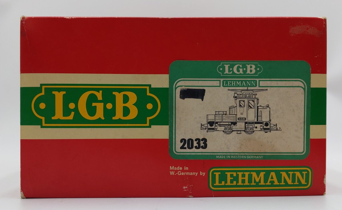 LGB 2033 G Scale Green Schoema Electric Work Locomotive #60 VG/Box