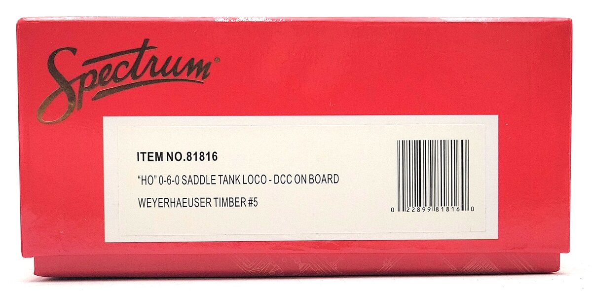 Bachmann 81816 HO Weyerhauser Timber 0-6-0 Saddletank Locomotive MT/Box