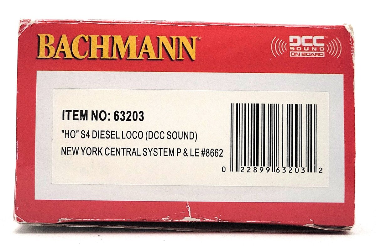 Bachmann 63203 HO NYC System P&LE Alco S4 Diesel Locomotive #8662 w/ DCC & Sound LN/Box