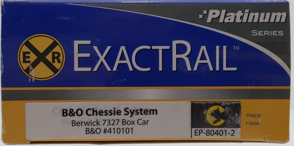 ExactRail EP-80401-2 HO Scale B&O Chessie Berwick 7327 Boxcar #410101 LN/Box