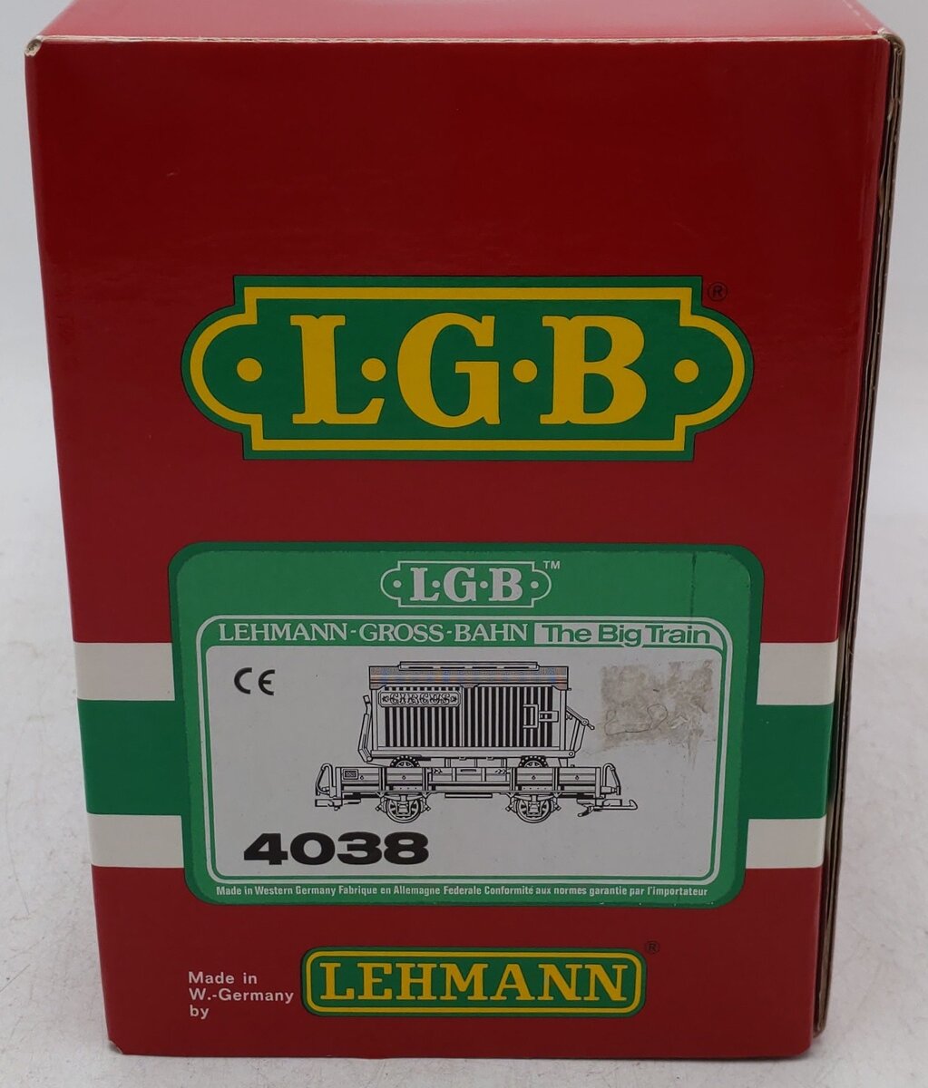 LGB 4038 G Scale Flatcar with Circus Cage W/O Animals EX/Box