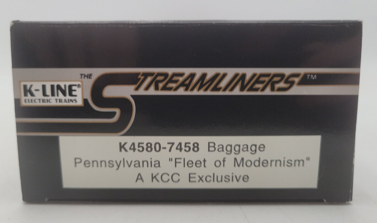 K-Line K4580-7458 O PRR "Fleet of Modernism" 12.5" Streamliner Baggage Car #7458 EX/Box