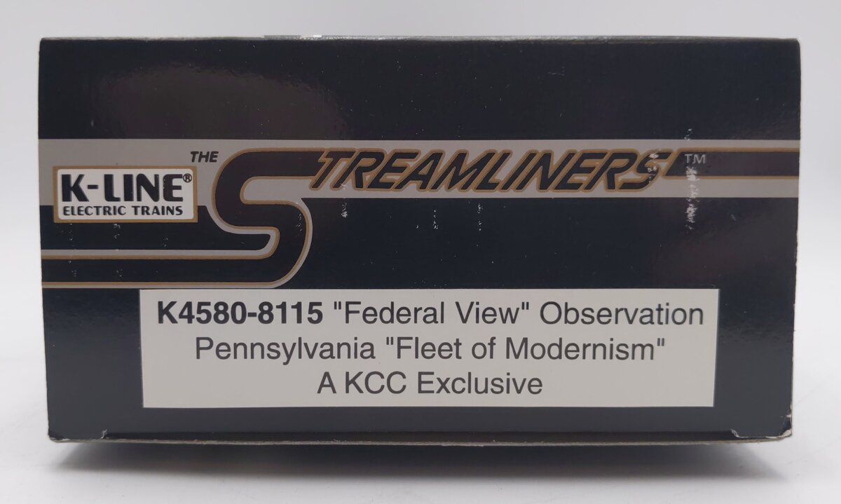 K-Line K4580-8115 O Gauge Pennsylvania "Federal View" Observation Passenger Car EX/Box