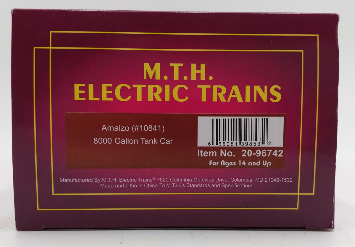 MTH 20-96742 O Gauge Amaizo 8000 Gallon Tank Car #10841 LN/Box