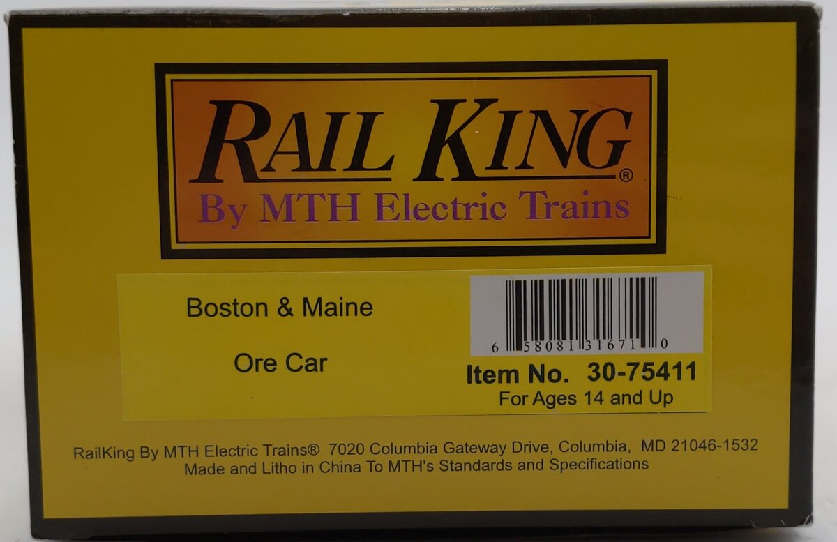 MTH 30-75411 O Gauge Boston & Maine Ore Car #789 LN/Box