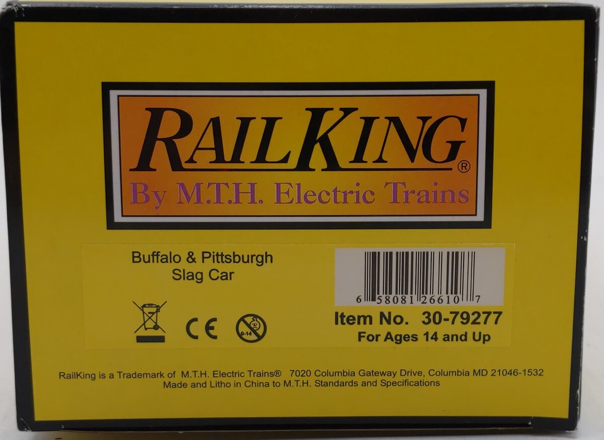 MTH 30-79277 O Gauge Buffalo & Pittsburgh Slag Car #202 EX/Box