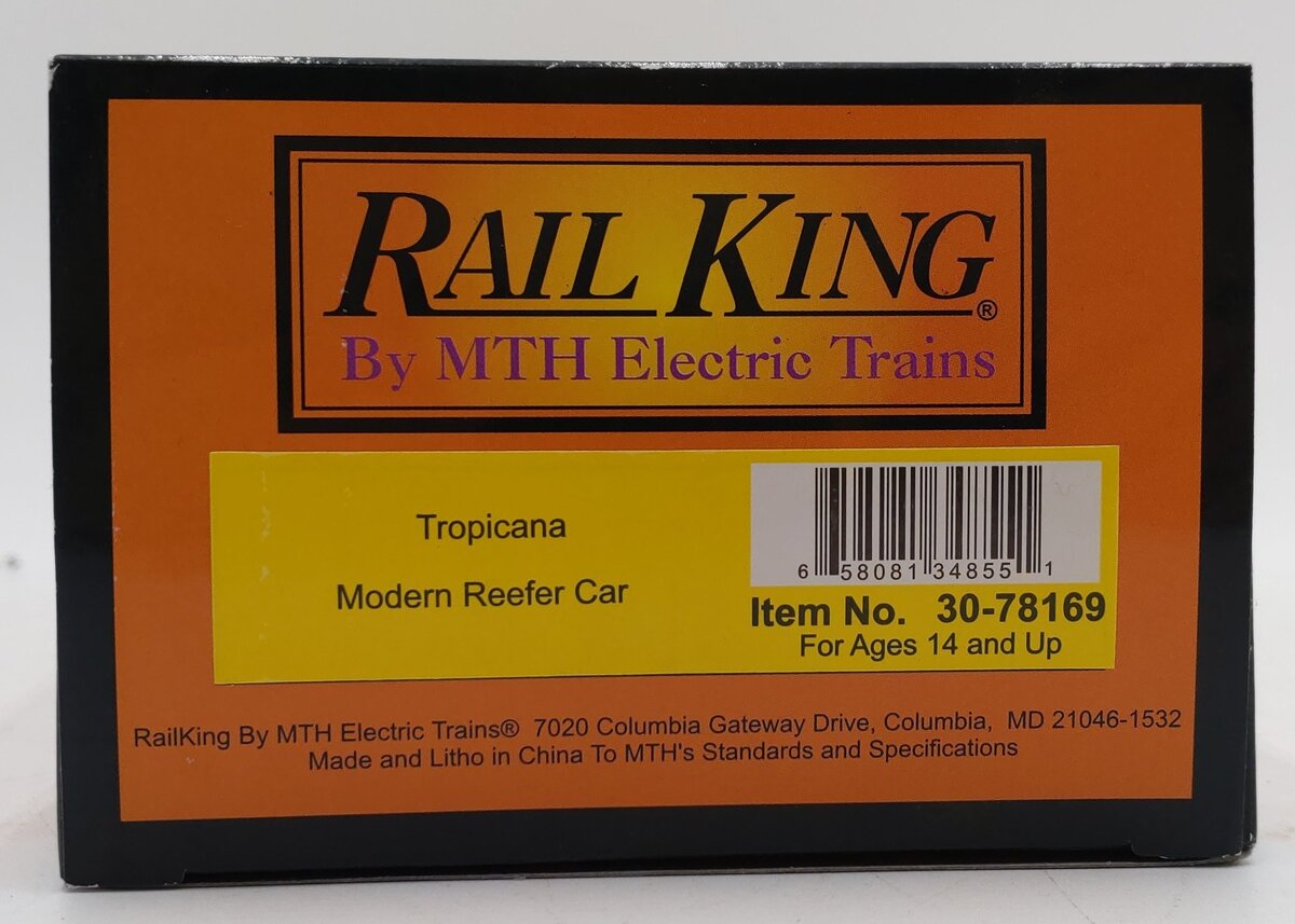 MTH 30-78169 O-27 Tropicana Modern Reefer Car #256 LN/Box