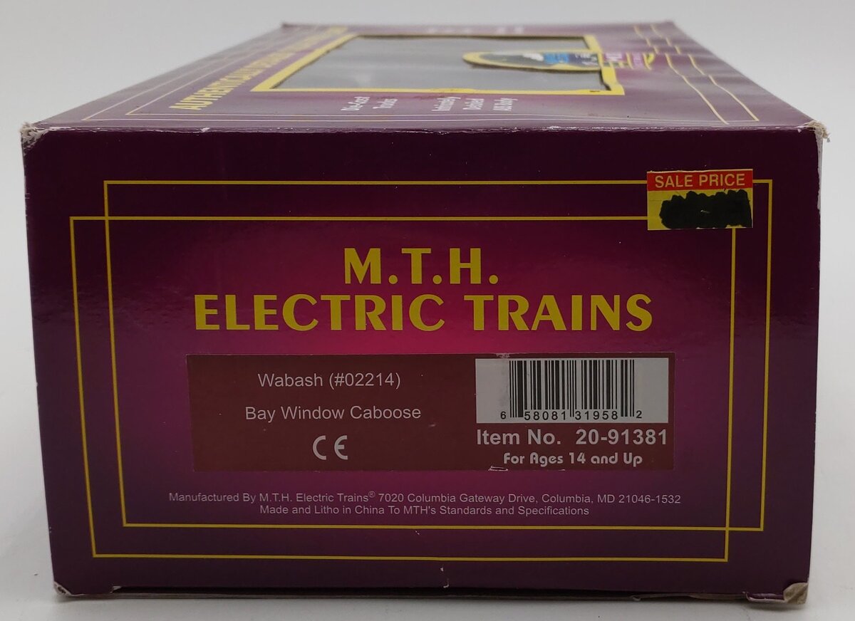 MTH 20-91381 O Gauge Bay Window Cab WAB #02214 LN/Box