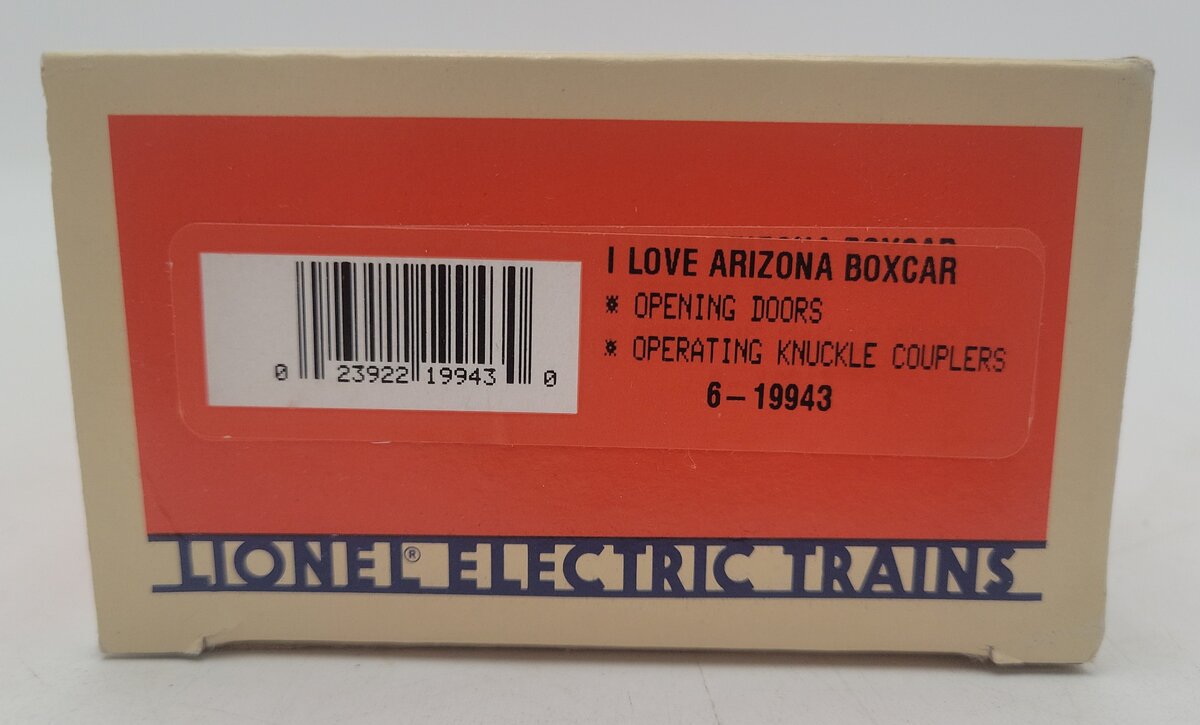 Lionel 6-19943 O I Love Arizona Boxcar #19943 EX/Box