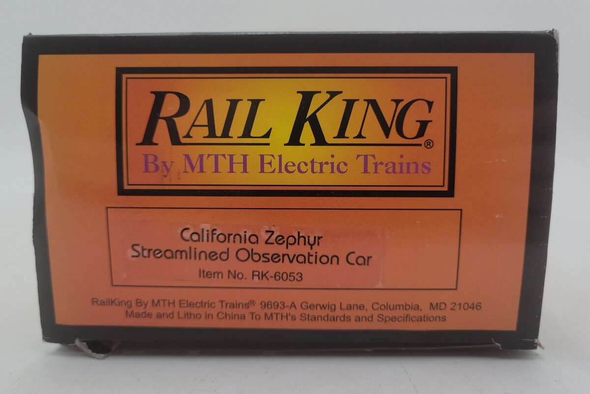 MTH 30-6053 O California Zephyr Streamlined Observation Car #302 EX/Box