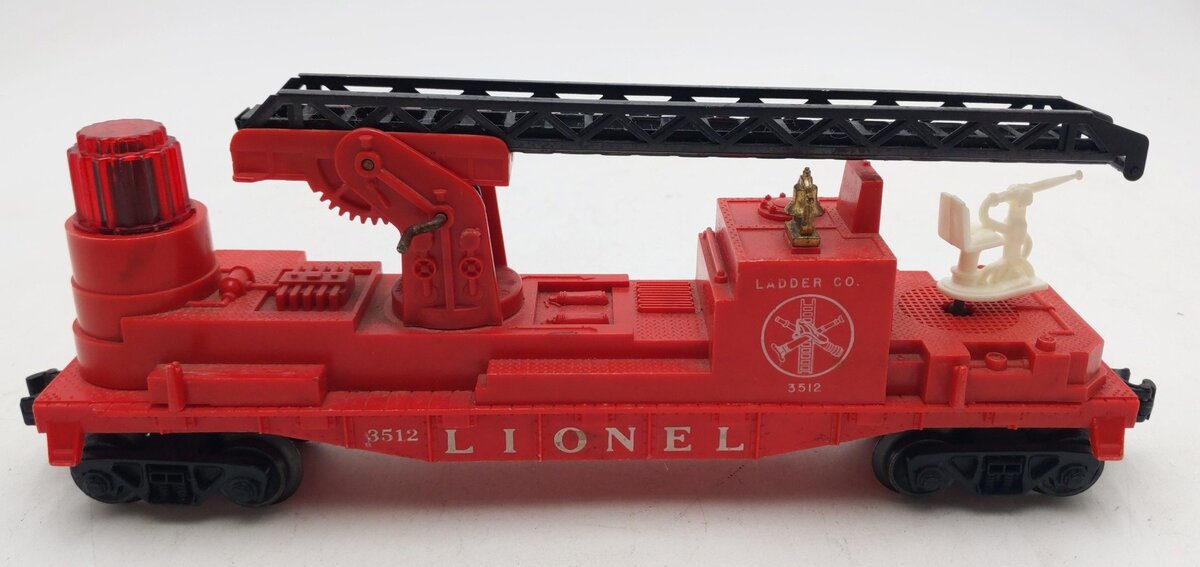 Lionel 3512 Vintage O Fire Ladder Car with Ladder VG