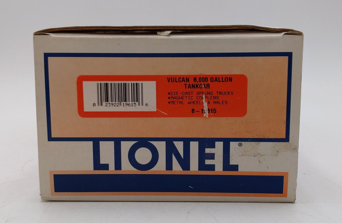 Lionel 6-19615 O Gauge Vulcan 8,000 Gallon Tank Car #1015 EX/Box