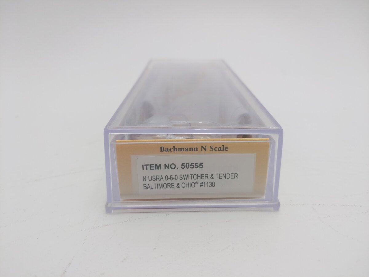 Bachmann 50555 N B&O USRA 0-6-0 Steam Locomotive & Slope Tender #1138 EX/Box