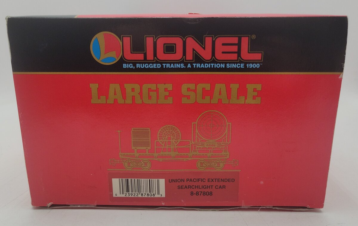 Lionel 8-87808 G Scale Union Pacific Searchlight Car EX/Box