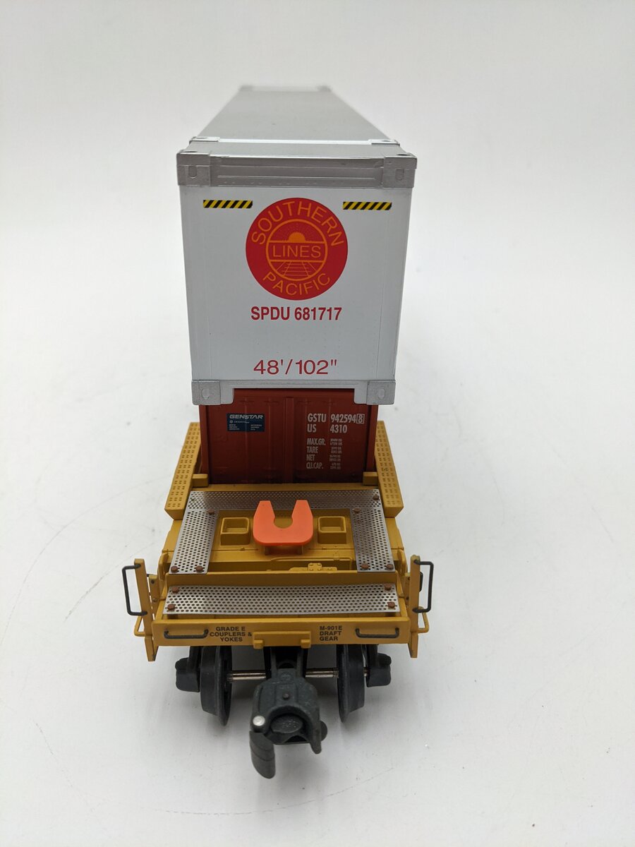 K-Line K7767 O Gauge Union Pacifc Flatcar w/ 2 Containers EX