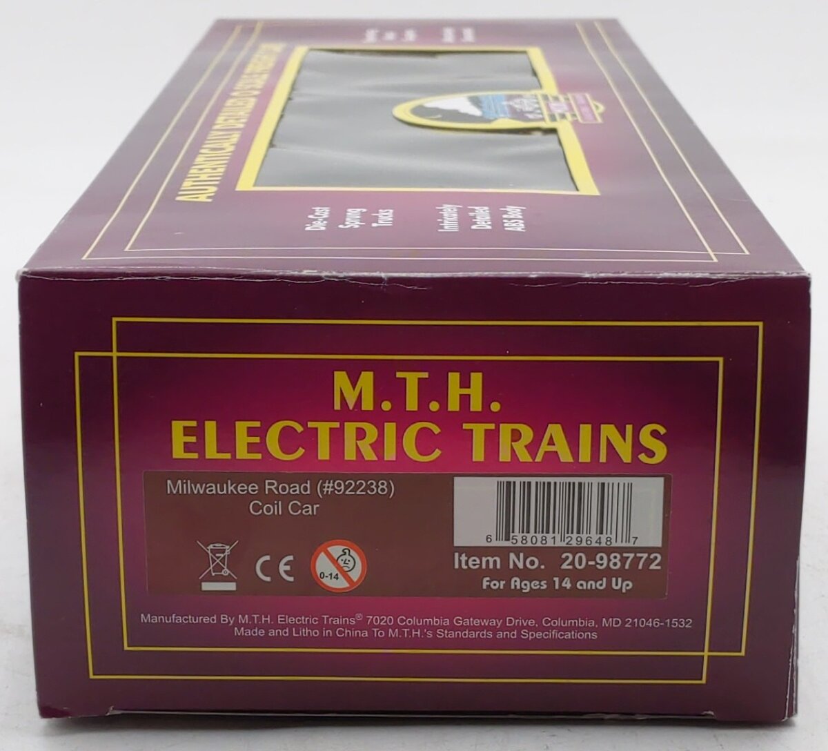 MTH 20-98772 O Gauge Milwaukee Road Coil Car #92238 LN/Box