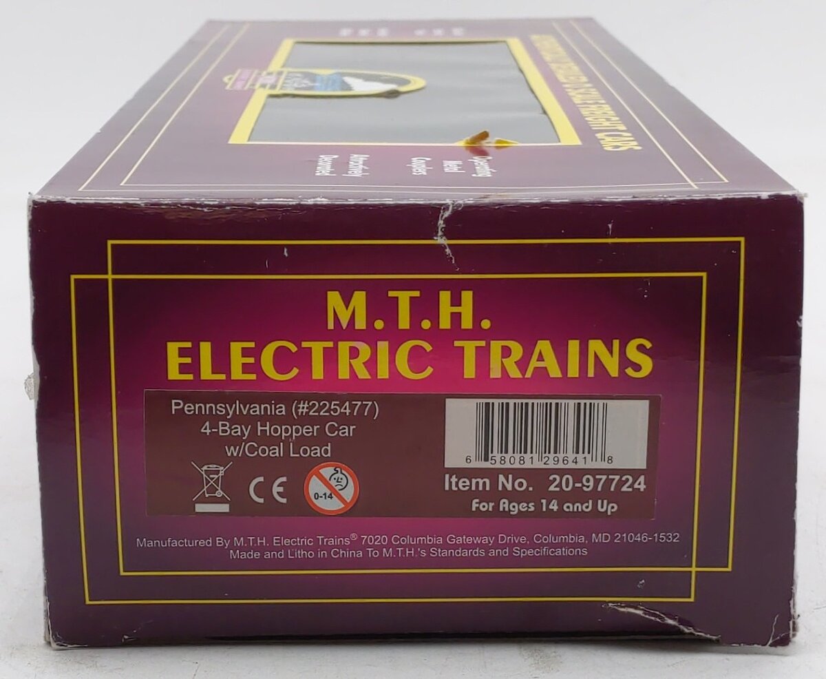 MTH 20-97724 O Gauge Pennsylvania 4-Bay Hopper #225477 EX/Box