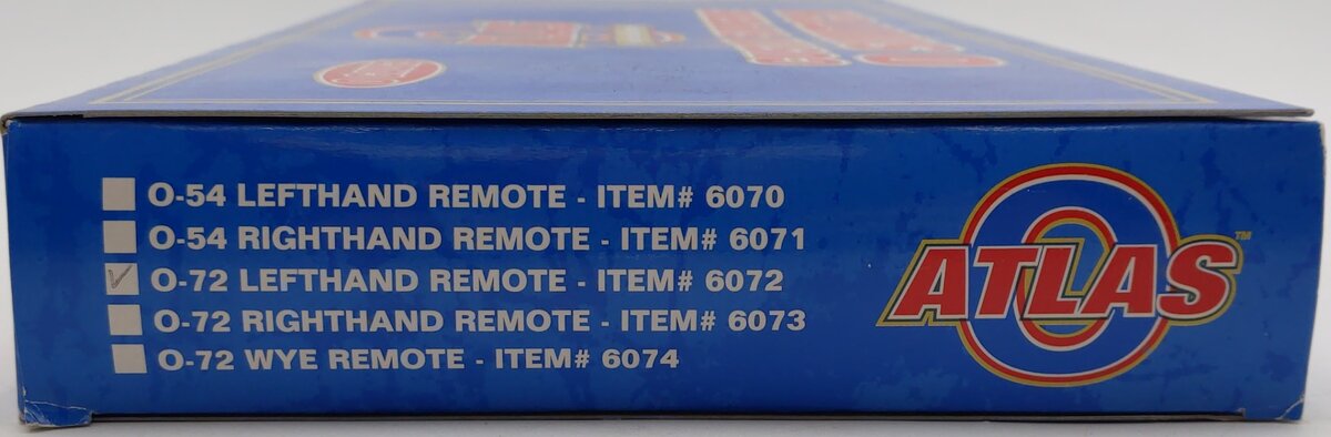 Atlas 6072 O O72 Nickel Silver Left Hand Remote Switch Turnout EX/Box