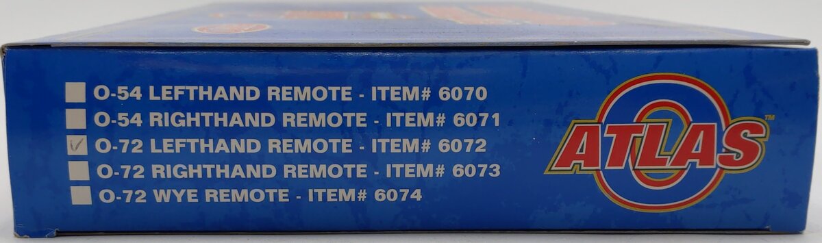 Atlas 6072 O O72 Nickel Silver Left Hand Remote Switch Turnout EX/Box