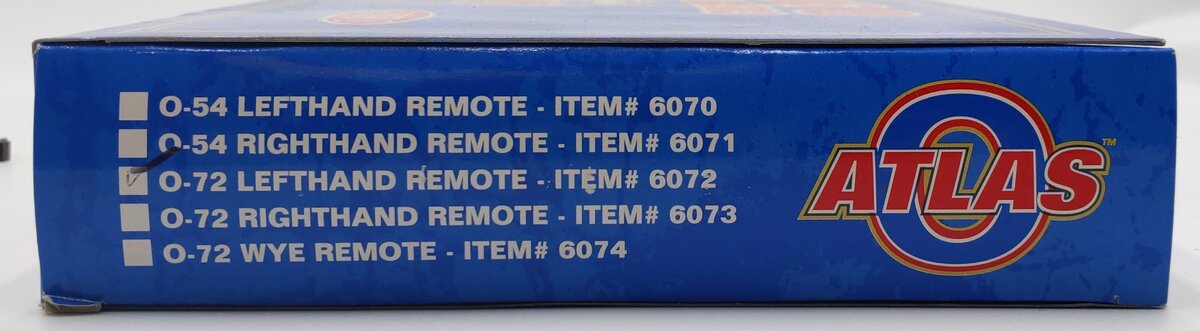 Atlas 6072 O Nickel Silver O-72 Left Hand Remote Switch Turnout VG/Box