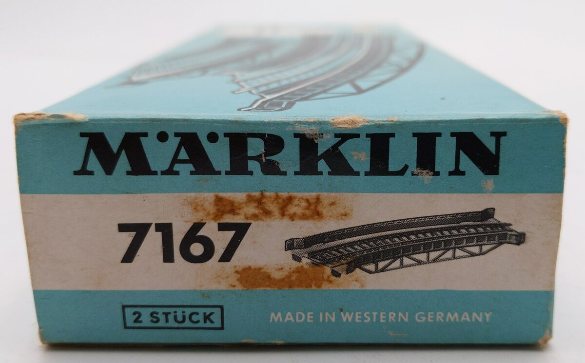 Marklin 7167 HO Scale Curved Approach Section 2-Pk VG/Box