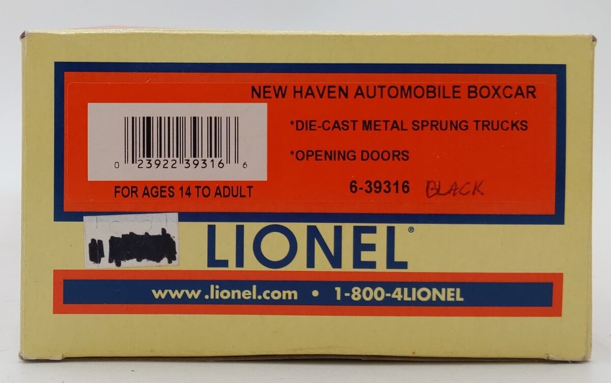 Lionel 6-39316 O Gauge New Haven Automobile Boxcar LN/Box