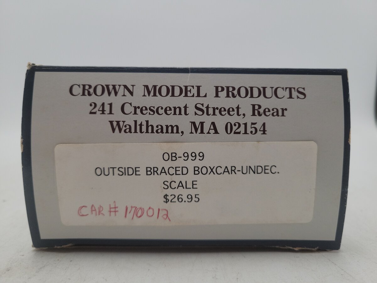 Crown OB-999 O Gauge New Haven Outside Braced Boxcar #170012/Box