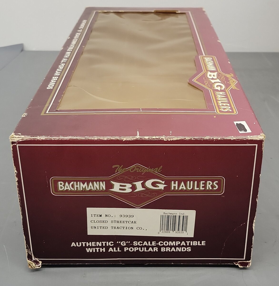 Bachmann 93939 G Scale Closed Street Car United Traction - w/ Metal Wheels #1623 EX/Box