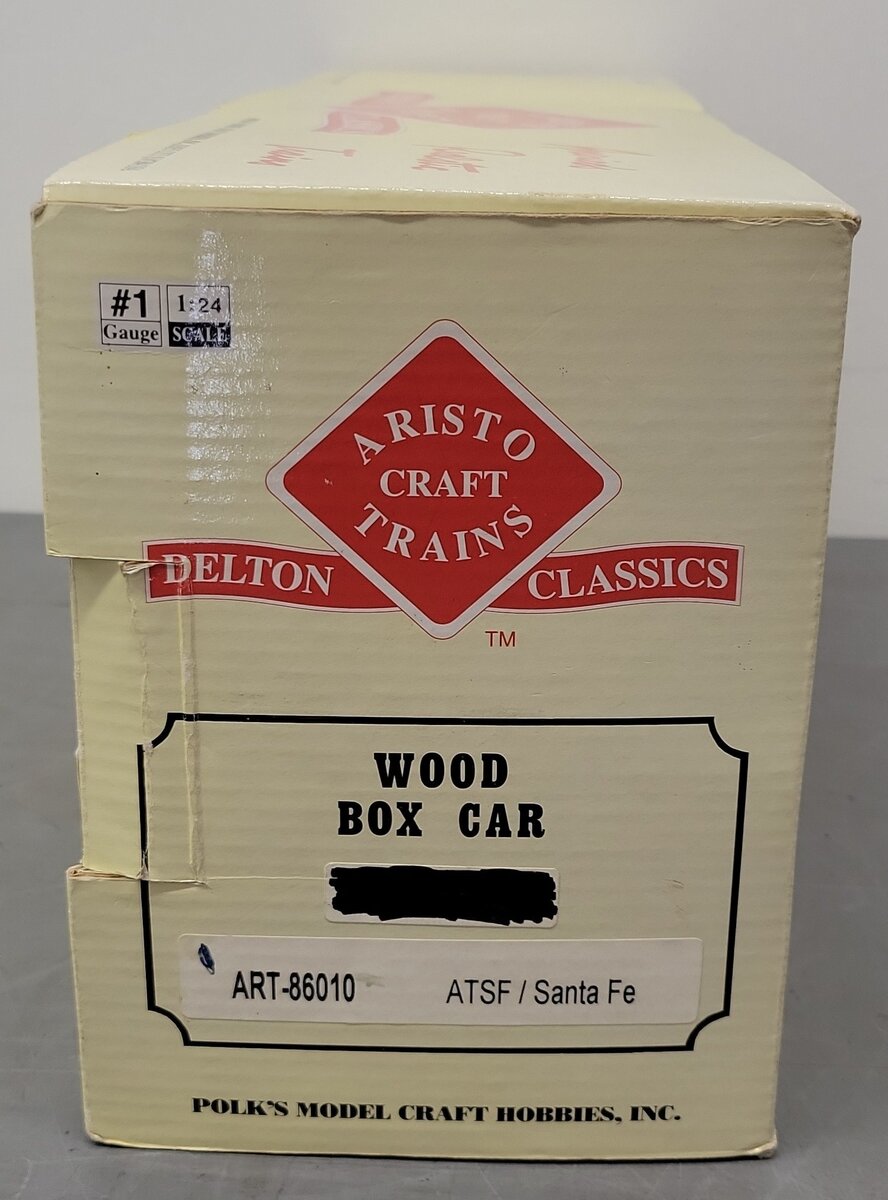 Aristo-Craft 86010 G Scale ATSF/Santa Fe Wood Box Car #47700 - Metal Wheels VG/Box