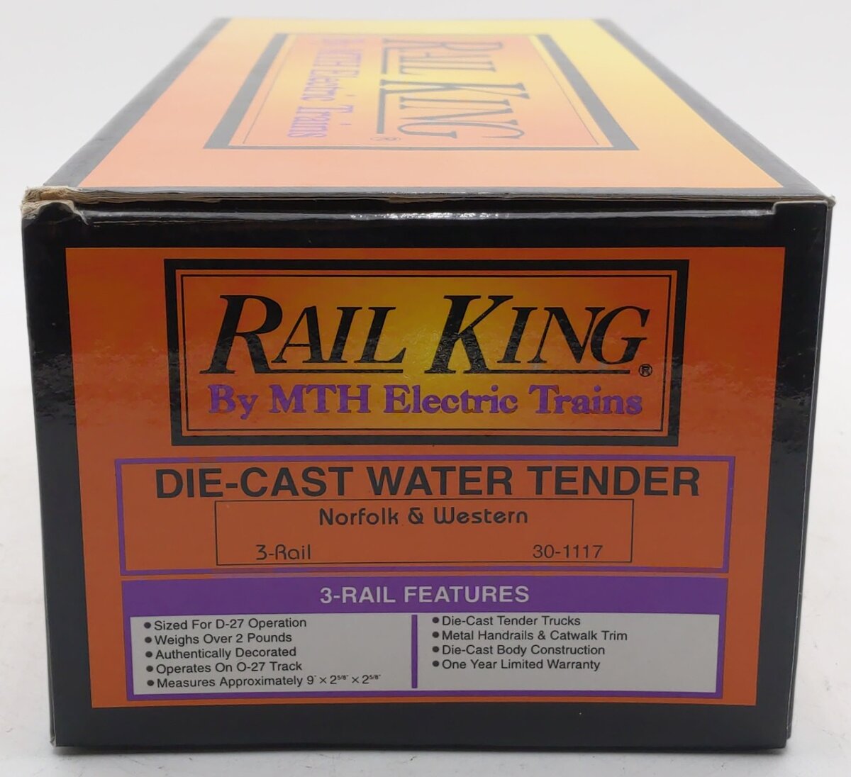 MTH 30-1117 O Gauge Norfolk & Western Non-Powered Auxiliary Tender EX/Box
