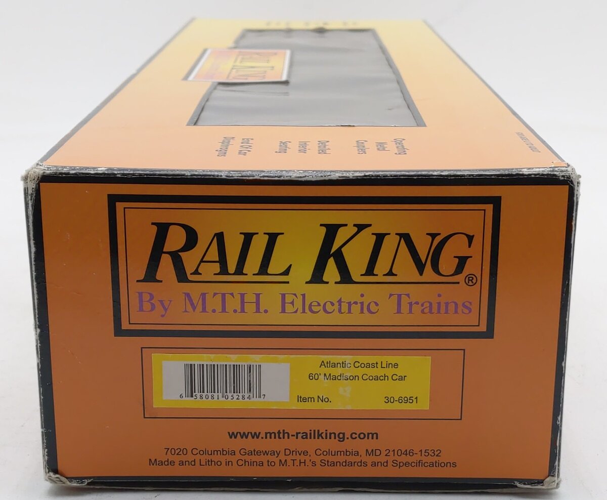 MTH 30-6951 O Gauge Atlantic Coast Line 60' Madison Coach Car EX/Box