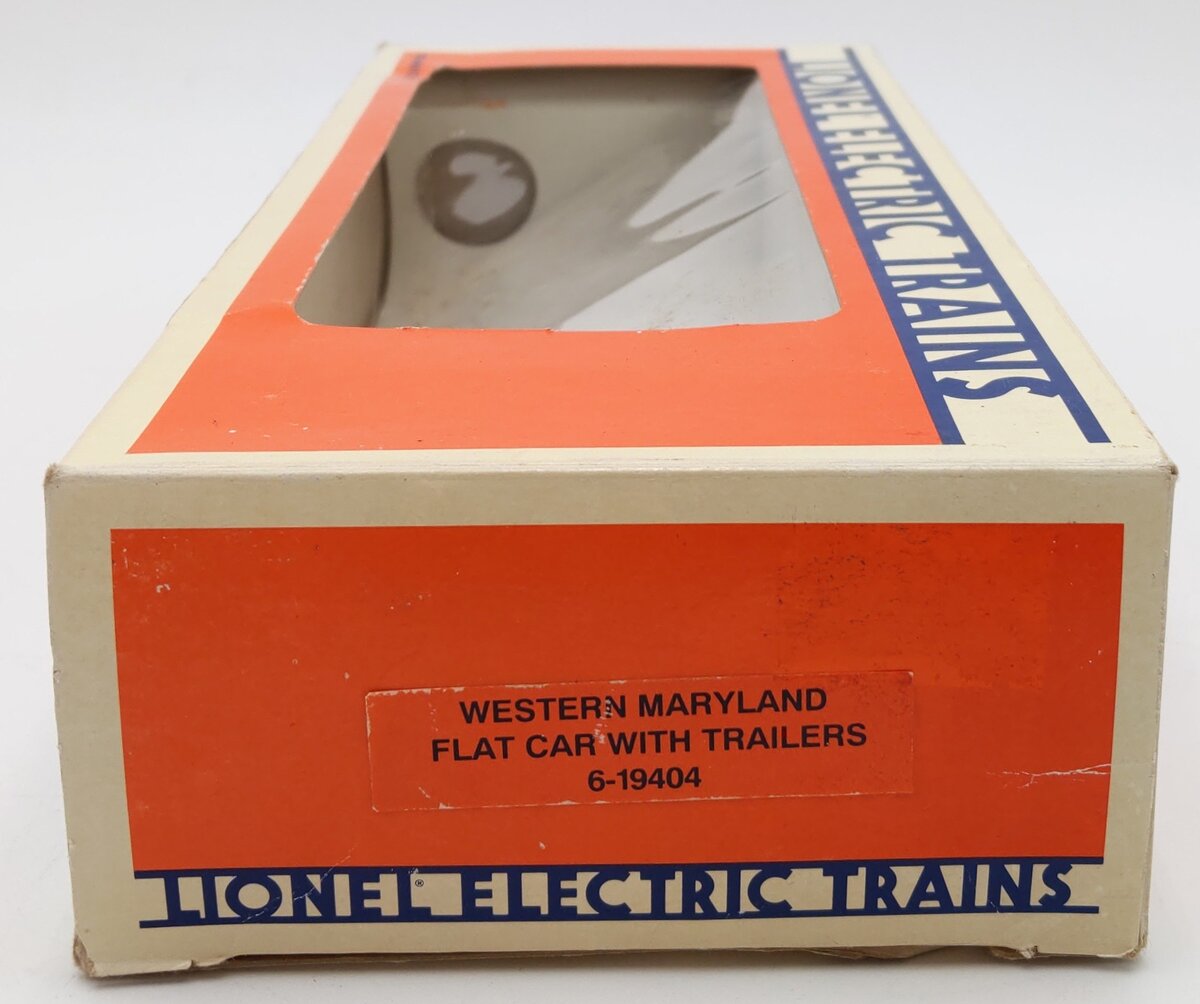 Lionel 6-19404 O Gauge Western Maryland Flatcar with Trailers #19404 EX/Box