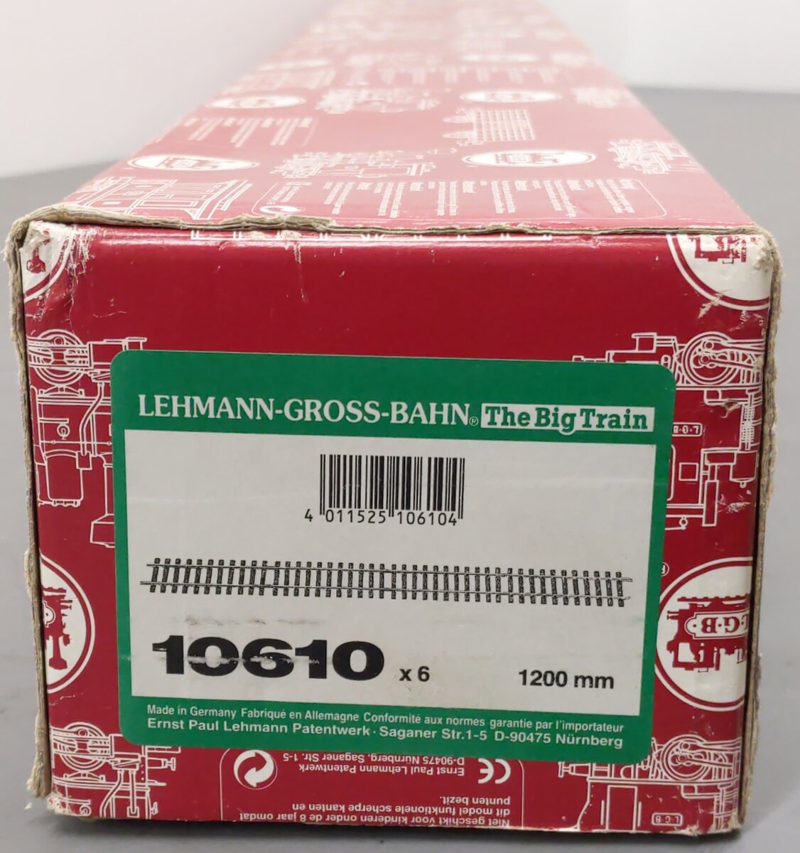 LGB 10610 G Gauge 48" Straight Track Box (Box of 6) VG/Box